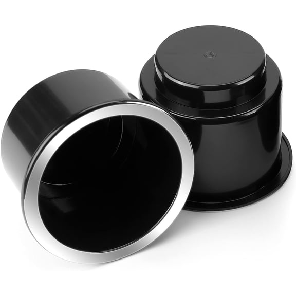 Cup Holder Insert 2pcs for RV Boat Car Couch Golf Cart, Elegant Chrome, Large Plastic Universal Drop in Cup Holder for Pontoon Table Sofa