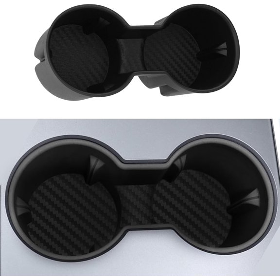 Cup Holder Insert for Model 3 (2021-2023) Model Y (2021-2024), Shockproof Center Console for , Removable Washable Drink Holder for Interior Accessories - Black