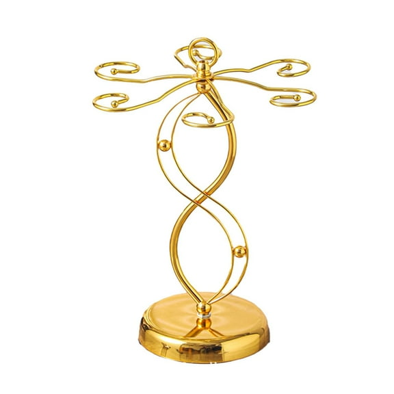 Cup Holder, Ongmies Countertop Wine Glass Holder Wine Glass Holder with 6 Hooks Countertop Freestanding Stemware Drying Rack Tabletop Glasses Display Stand for Home and Bar Storage, Wine & Glass Racks