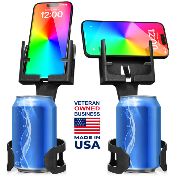 Cup Holder Phone Holder, Cup Holder Phone Mount, Phone Holders for your Car and Truck, Cup Phone Holder for Car, Smartphones, iPhone, Google, Samsung, Cell Phone Car Mount (Black 2-Pack)