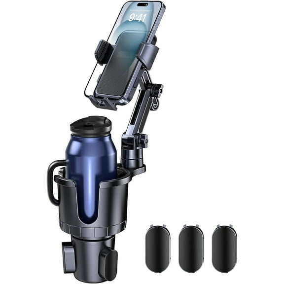 Cup Holder Phone Mount, 2 in 1 Car Cup Holder with Expander Adjustable Long Arm for Car(Black)