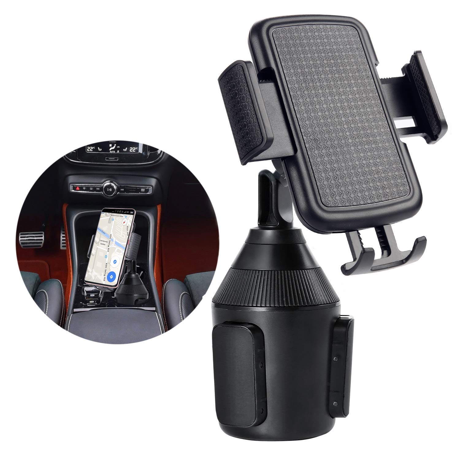 Cup Holder Phone Mount for Car Universal Adjustable Car Mount for iPhone 11 Pro Max/11 Pro/11/Xs/Max/X/XR/8/8/7/6 Plus,Note 10/Note 10+/Note 9/ S10+/ S10/ S9/ S9+/ S8 - image 1 of 6