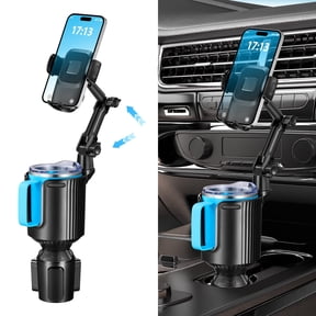SPEEDWOW 2-in-1 Car Cup Holder Phone Mount with Adjustable Base, Expands to fit bottles & 360° Rotation- Universal Compatibility for iPhone, Samsung & All Smartphones