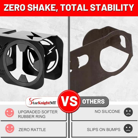 Cup Holder for RZR Passenger Grab Bar, UTV Drink Holder with Upgraded Rubber Fits 18-40oz Cups Compatible with RZR 1000 XP 14-23, 900 14-20, XP Turbo 16-21, Black