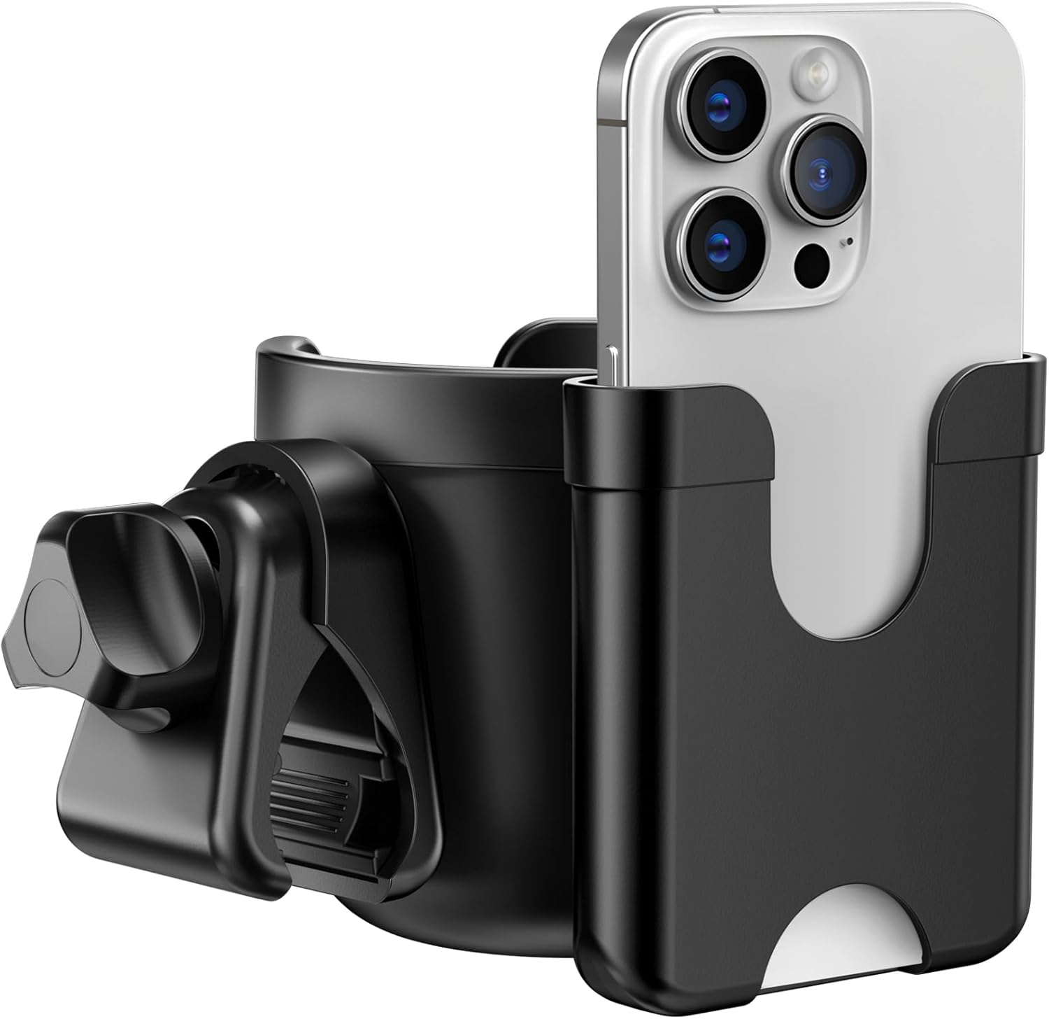 Cup Holder for Walker: Stroller Cup Holder Attachment with Phone Holder, Wheelchair/Stroller Accessories for Rollator, Bike, Scooter, Baby Essentials, First Gifts for New Mom