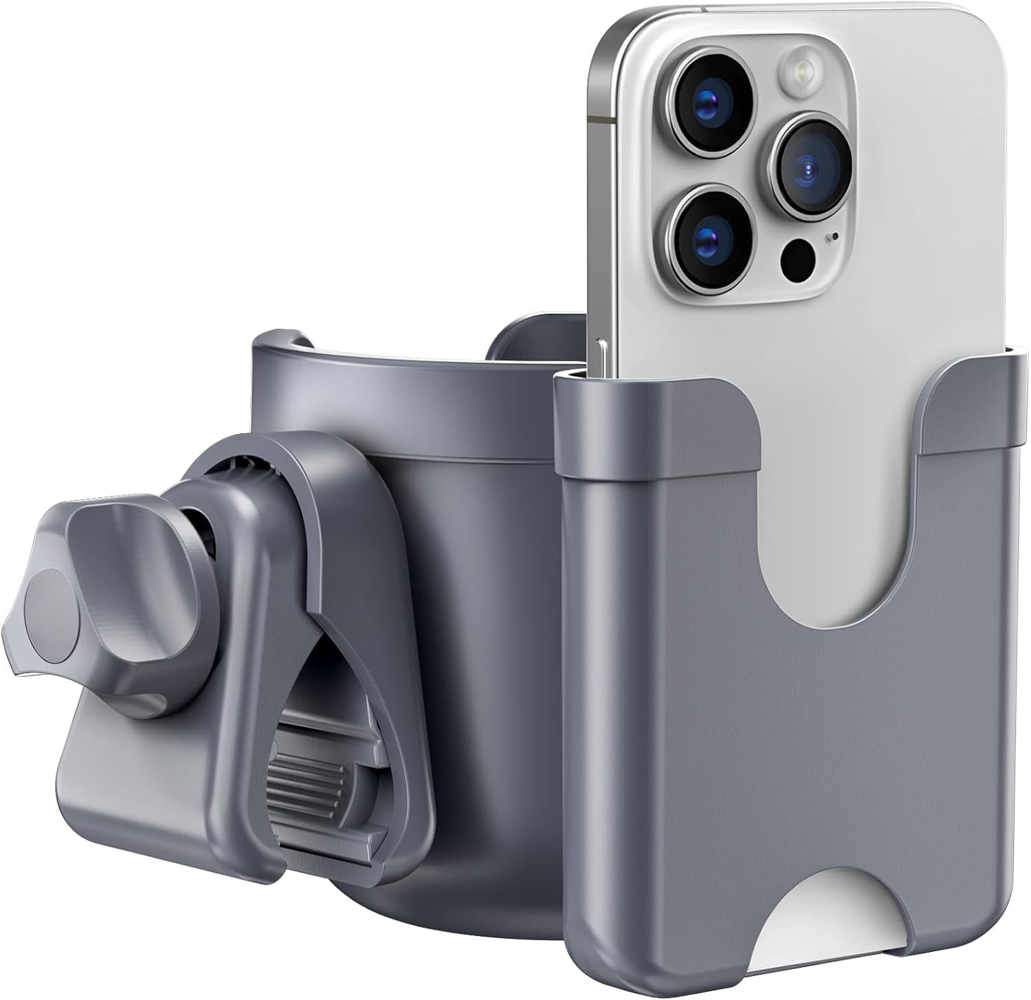 Cup Holder for Walker: Stroller Cup Holder Attachment with Phone Holder, Wheelchair/Stroller Accessories for Uppababy, Nuna, Doona, Rollator, Bike, Scooter, Baby Travel Essential