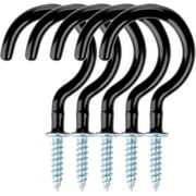 Cup Hooks,30 Pcs Cup Hooks Screw in Hooks Black Mug Holder Plastic Coated Heavy Duty Hook Hangers - 50mm (2 inch)
