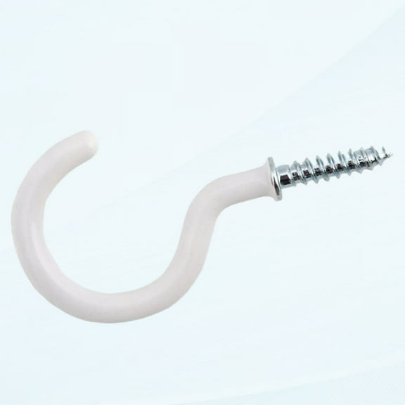 Cup Hooks - White Plastic Coated 25mm (1") (Quantity 100)