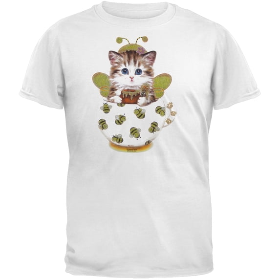 Cup Kitty Ladybug White T-Shirt - X-Large