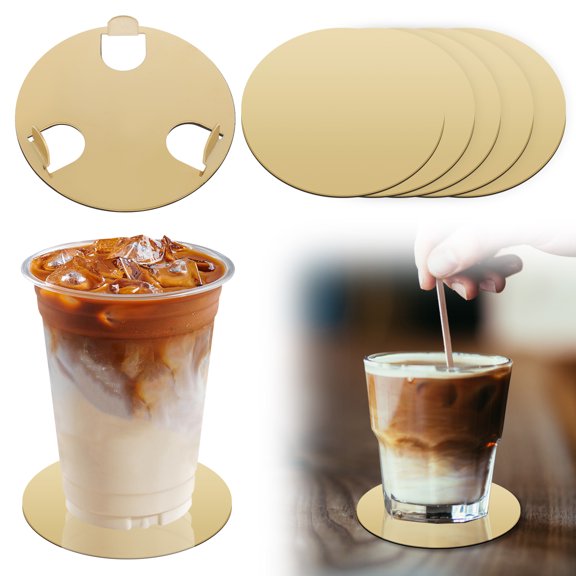 Cup Mat Rustproof Stainless Steel Mug Mat Unique Coffee Cup Mat with Nonslip EVA Sponge Rubber Base Multipurpose Cup Pad for Home Cafe Office Restaurant