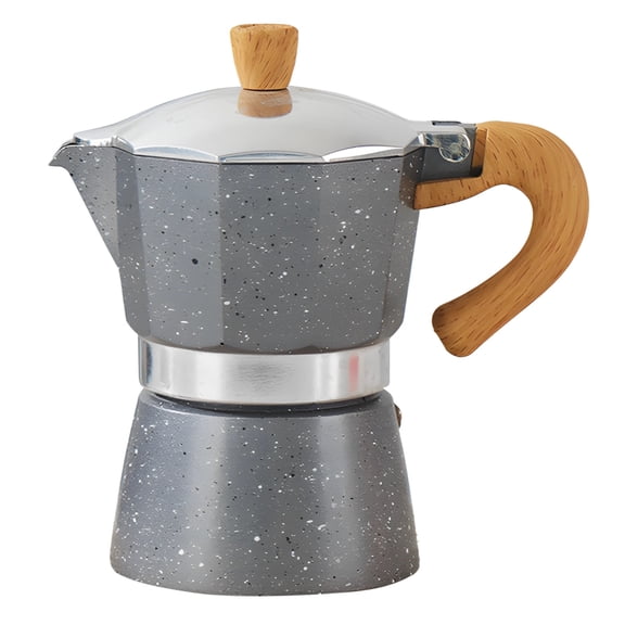 Cup Moka Pot, Stovetop Espresso Maker, Italian Coffee Maker, Single Valve Design, Aluminum Alloy Body, Compact Size, Portable Gas Stove Top Coffee Maker for Home Use, Starry Grey