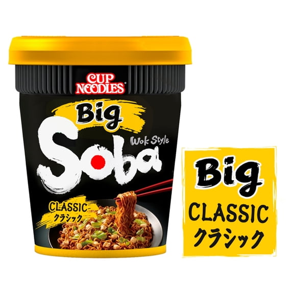 Cup Noodles Big Wok Style Soba Classic 113g, Imported from Britain