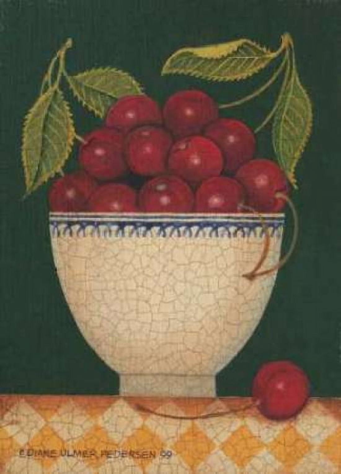Cup O Cherries Canvas Art - Diane Pedersen (20 x 28)
