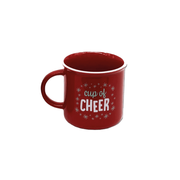 Cup Of Cheer, Style Ceramic Holiday Mug with Christmas Saying