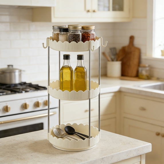 Cup Organizer Rack Kitchen Countertop Storage Shelf, 3 Tier Detachable Mug Holder Stand with Drain Tray, Plastic Cup Drying Rack for Coffee Pod Tea Set, Space Saving Vertical Kitchen Organizer