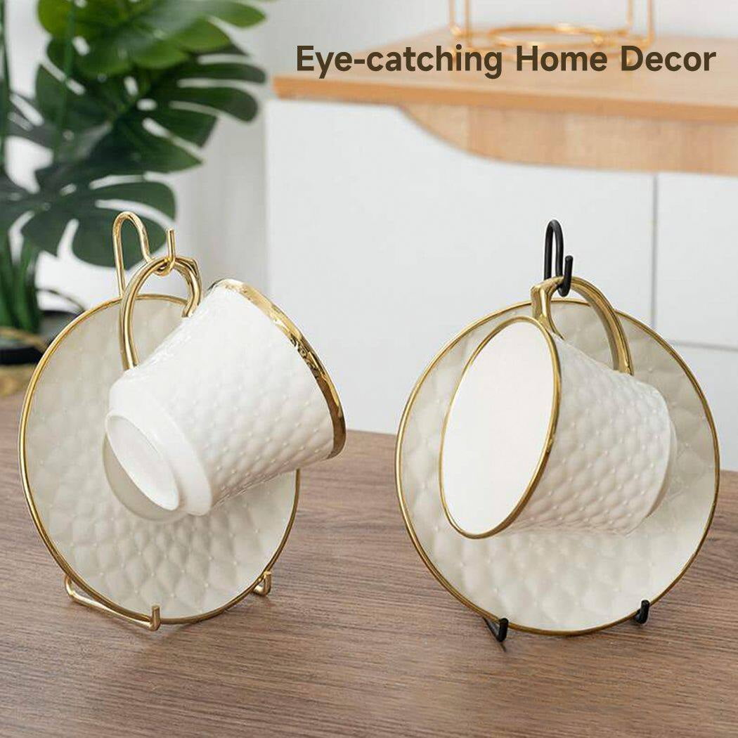 Cup and Saucer Display Stand, 8 Pcs Tea Cup and Saucer Holders, Teacup