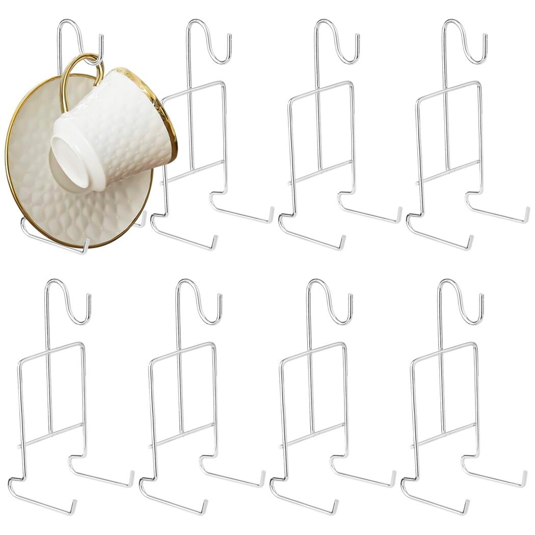 Cup and Saucer Display Stand, 8 Pcs Tea Cup and Saucer Holders, Teacup