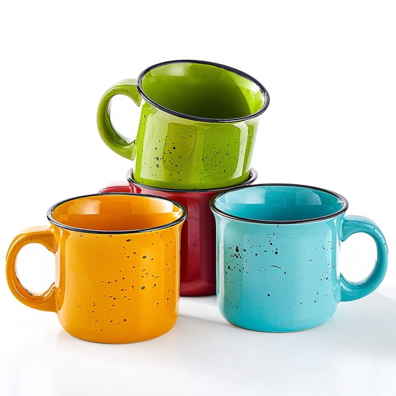 Mugs Set of 4  16 oz Colorful Ceramic Coffee Cups with Bold Multicolor Patterns, Microwave & Dishwasher Safe, Boho Kitchen Drinkware for Tea, Cocoa & More