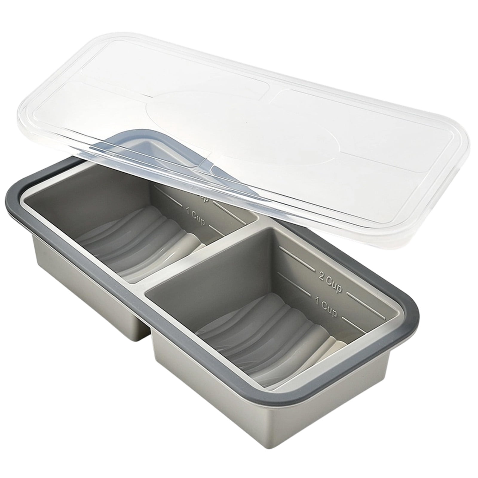 Cup Silicone Freezer Molds with Lid, Soup Container Style Ice Cube Trays for Freezer - Reinforced Ring Top for freezing Soup Sauce Broth Leftovers, Dishwasher & Oven Safe, BPA Free