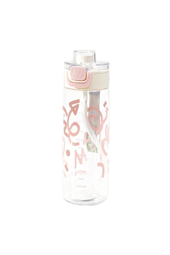 Cup with Sipping Tube 730 ml Portable Polymer Water Bottle for Outdoor Use Kitchen Items-Grade Polypropylene and PC Material Drip-Proof Style Concept with Carry Strap