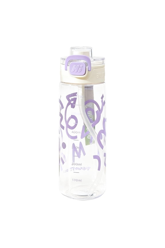 Cup with Sipping Tube 730 ml Portable Polymer Water Bottle for Outdoor Use Kitchen Items-Grade Polypropylene and PC Material Drip-Proof Style Concept with Carry Strap