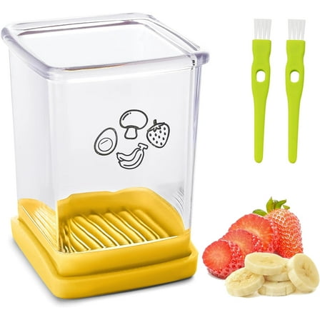Stainless steel strawberry and vegetable slicer with push plate - essential kitchen gadget