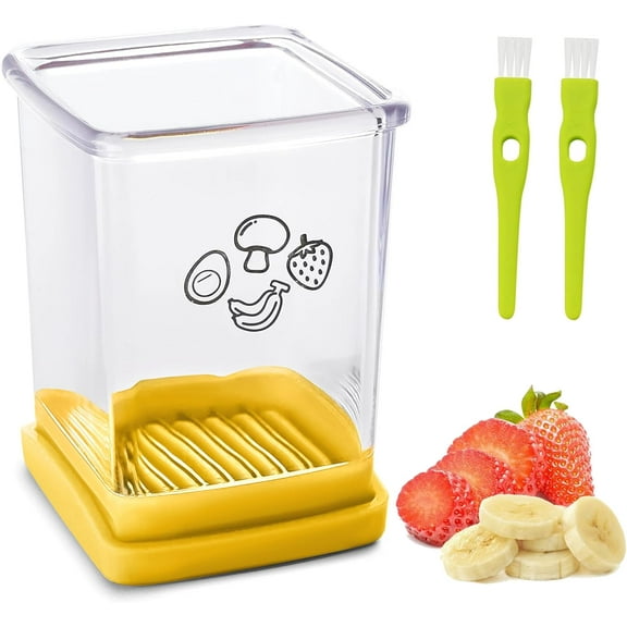 Stainless steel strawberry and vegetable slicer with push plate - essential kitchen gadget