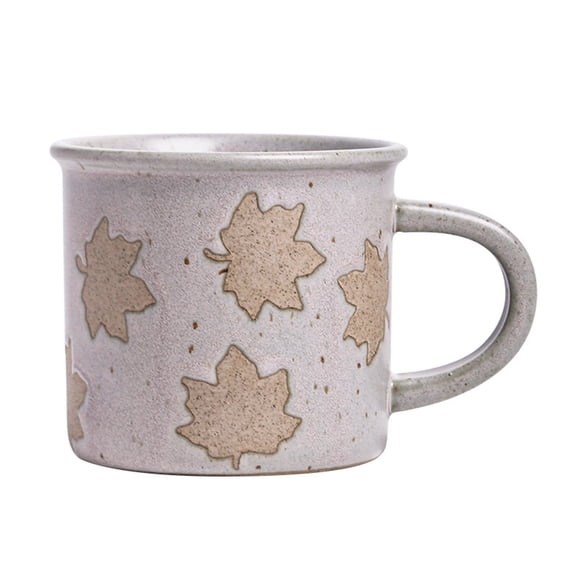 Cup Stoneware Vintage Coffee Hand-painted Medium Mug White