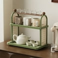thumbnail image 1 of Cup Storage Rack Multi Compartment 35.6x33.5x20.2cm Plastic Desktop Organizer Large Capacity Flexible Layout for Kitchen Tea Water Bottle Book Display Dorm Office, 1 of 5