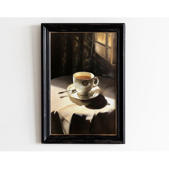 Cup Of Tea Light Academia Print, Victorian Cottagecore Decor, Vintage Wall Art, Academia Aesthetic, Wall Art Wall Art, Modern Wall Decor, 8x12 UNFRAMED