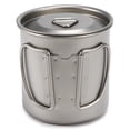 thumbnail image 1 of Cup  Titanium Cup Outdoor Portable Mug Camping Picnic Water Cup With Foldable Handle 300ml / 400ml / 450ml / 750ml, 1 of 7