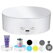 Cup Turner Rotating Display Stand for Tumblers, 360 Degree Automatic Mute Turntable for Photography Display