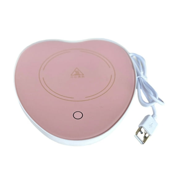 Cup Warmer USB Charging Pink Heart Shape Gravity Sensor Coffee Mug Warmer for Office Home Desk Use Hot Beverage Warmer