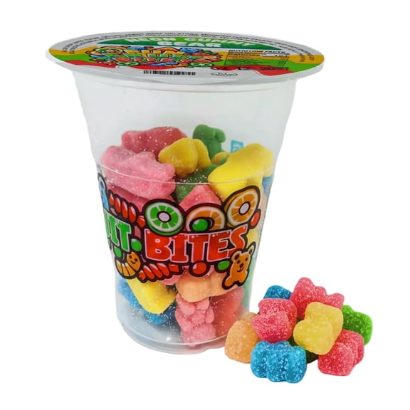 Cup candy Neon Gummy Bear Fun fruit Bites 6oz (Pack of 6)