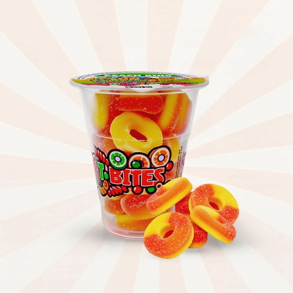 Cup candy Peach Ring Fun fruit Bites 6oz (Pack of 6)