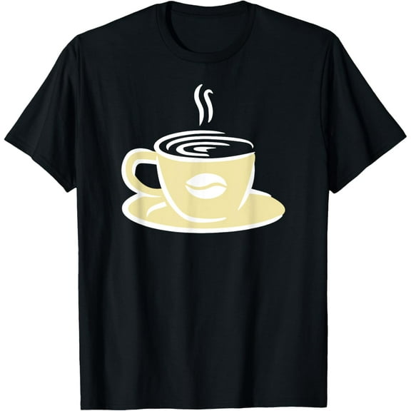 Cup of coffee T-ShirtMen and women, White Black T-shirt, size: Extra large S-379XL