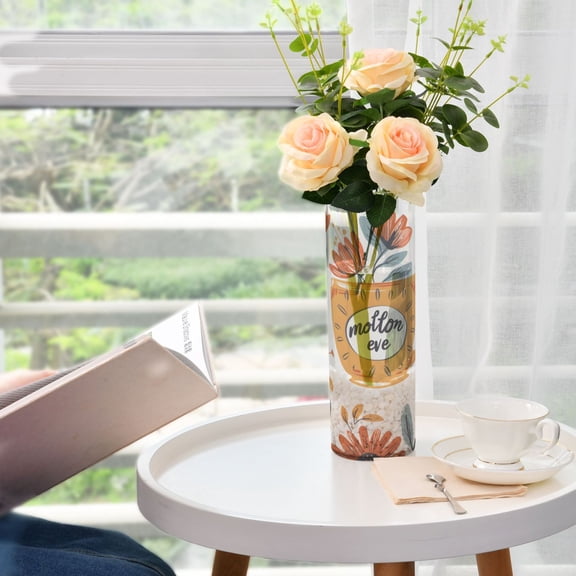 Cup with Flowers Flower Vase 11.8x3.9 inch Vases Clear Non Breakable Plastic for Modern Home Wedding Decor