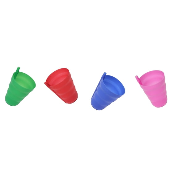 Cup with built in straw For Kids Includes PINK, RED, BLUE, GREEN (4 Pack)