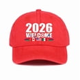 thumbnail image 1 of Cup26 Soccer Supporters Cap - Celebrate 2026 with USA, Canada, Mexico Design, Comfortable Lightweight Fit, Adjustable Buckle Closure, Perfect for Game Days and Outdoor Activities, 1 of 2
