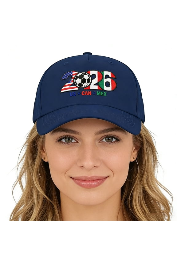 Cup26 Summer Hats, USA CAN MEX 2026 Host Soccer Football Supporters Cap, Adjustable Washed Baseball Cap Sun Protection for Men Women