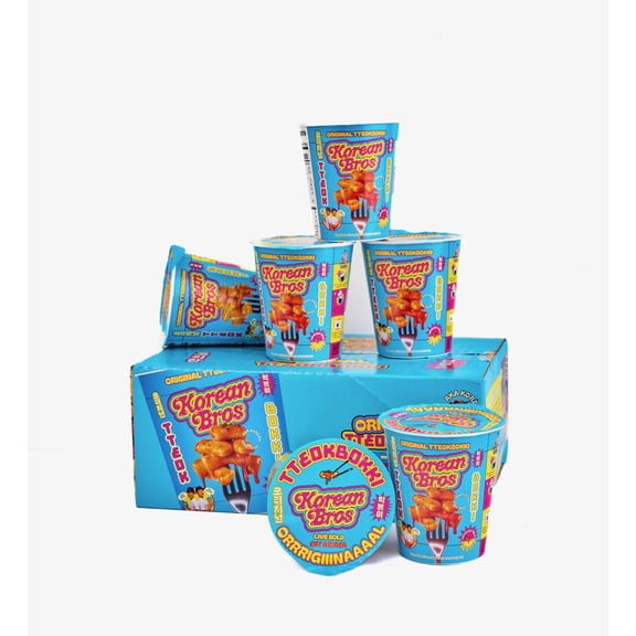 Korean Bros Original Tteokbokki Cups (6 Pack) - Instant Tteokbokki Rice Cakes, Korean Street-Style Snack or Meal