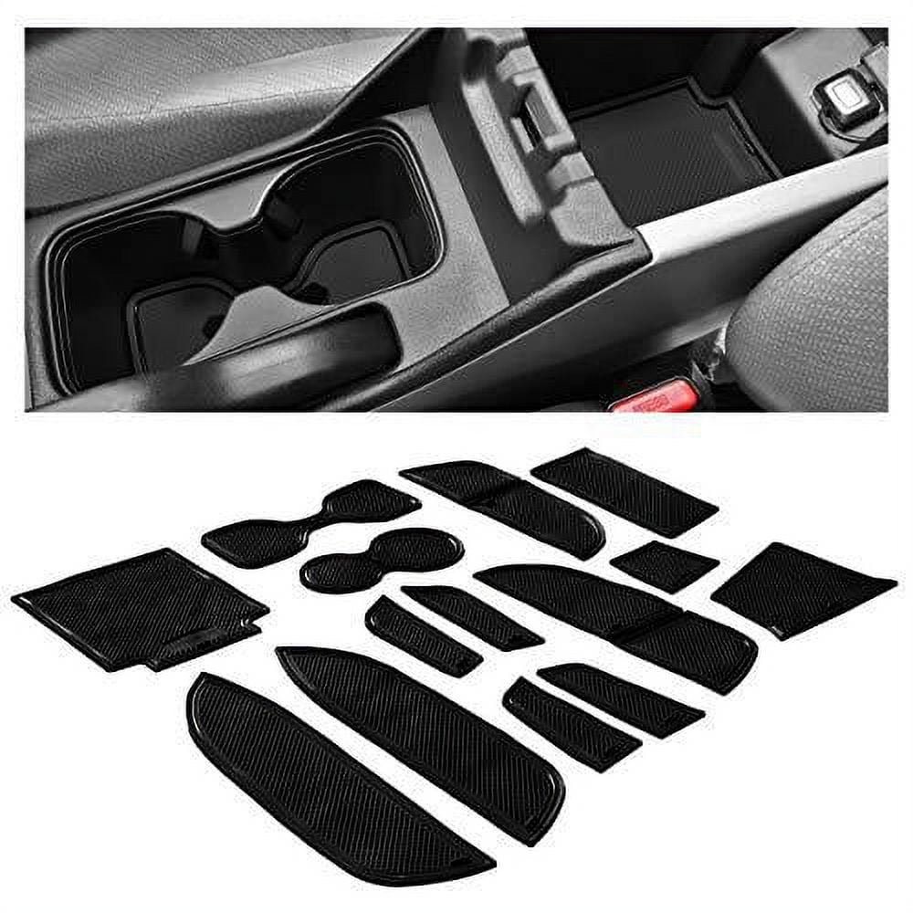 fits Honda Civic Accessories 2013-2015 Premium Custom Interior Non-Slip Anti Dust Cup Holder Inserts, Center Console Liner Mats, Door Pocket Liners 14-pc Set (Sedan) (Solid Black) - Walmart.com