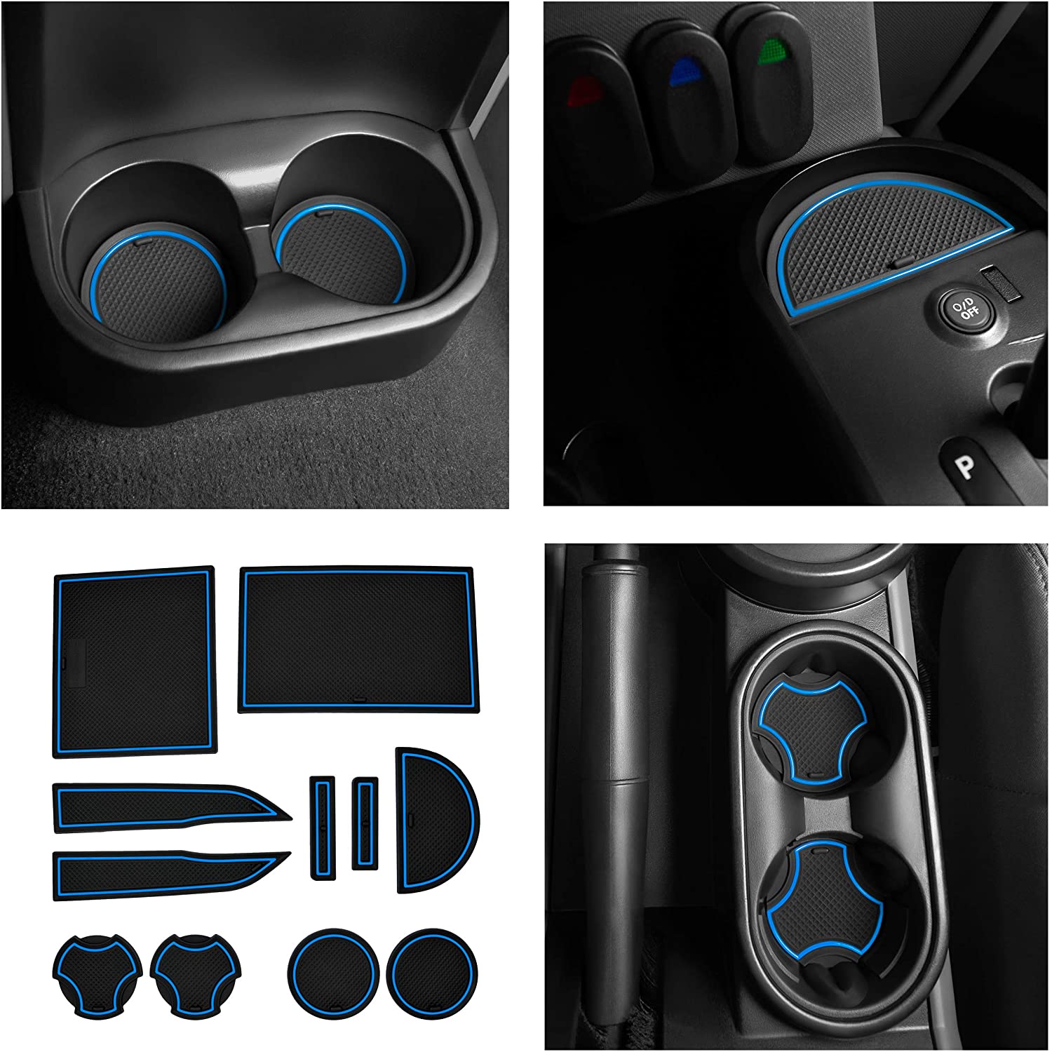 Complete Hyundai Tucson Interior Protection - 23 Piece Cup Holder And Console Liner Set In Solid Black