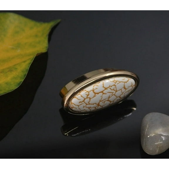 Cupboard Cabinet Pull Handles Marble Crack Ceramic Cabinet Drawers Door Knobs