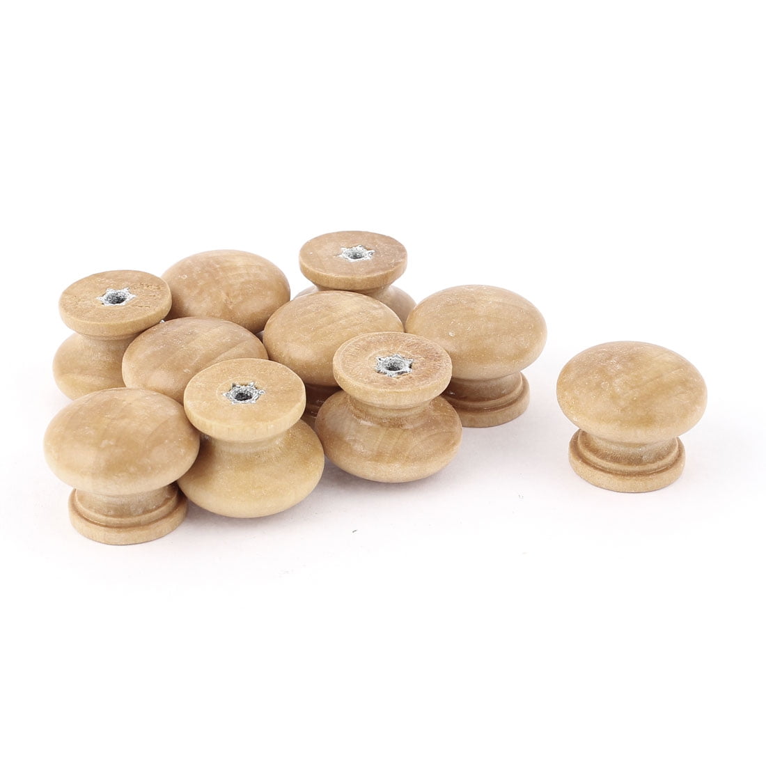 Unique Bargains Cupboard Kitchen Door Round Wooden Pull Knob