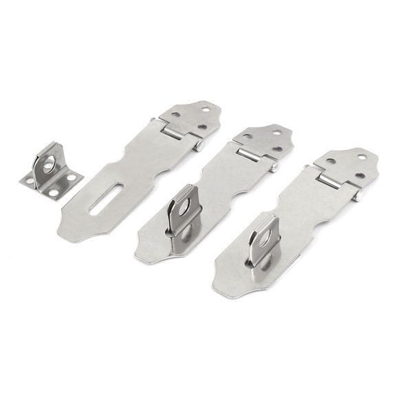 Cupboard Stainless Steel Padlock Door Latch Lock Hasp Staples 2.5" 3Pcs