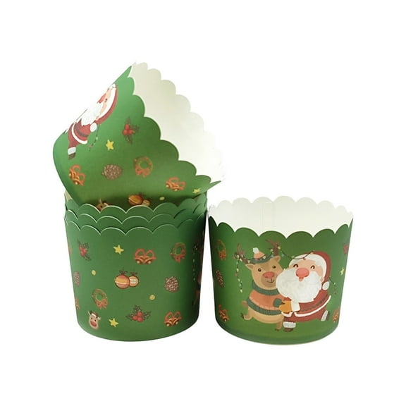 Cupcake Baking Cups – 50 Pack Oven Safe Muffin Liners, Greaseproof Paper Cupcake Wrappers for Home Baking, Party, Christmas Desserts