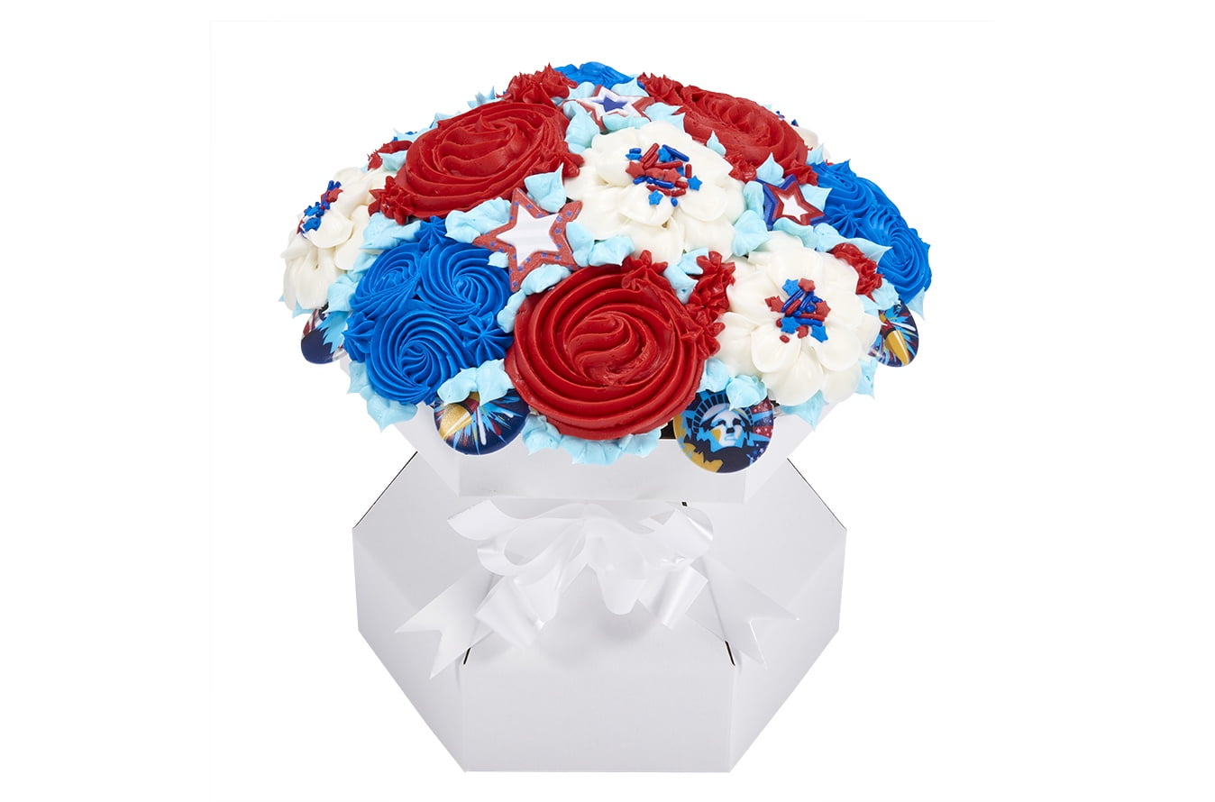 Red White and Blue Cupcake Bouquet