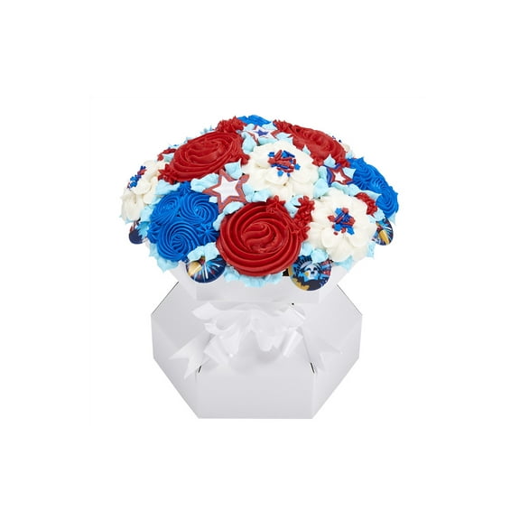 Red White and Blue Cupcake Bouquet