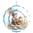 thumbnail image 1 of Cupcake Cartoon Mouse 3D Wind Spinner Kinetic Metal Hanging Sweet Dessert Theme Decor Round, 1 of 5